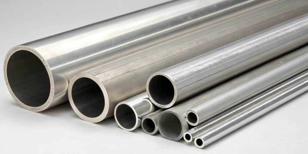 A display of three different forged aluminum products, clearly labeled 2024, 6061, and 7075.